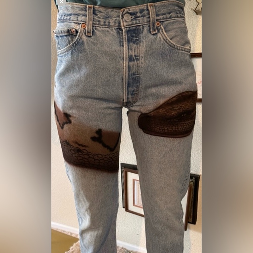 Vintage Levi 501 Rare Python Jeans - See Measurement Photos - Picture 2 of 16
